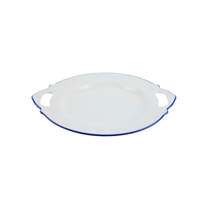Casa Domani Cafe Blue Handled Round Platter 32x28cm Gift Boxed