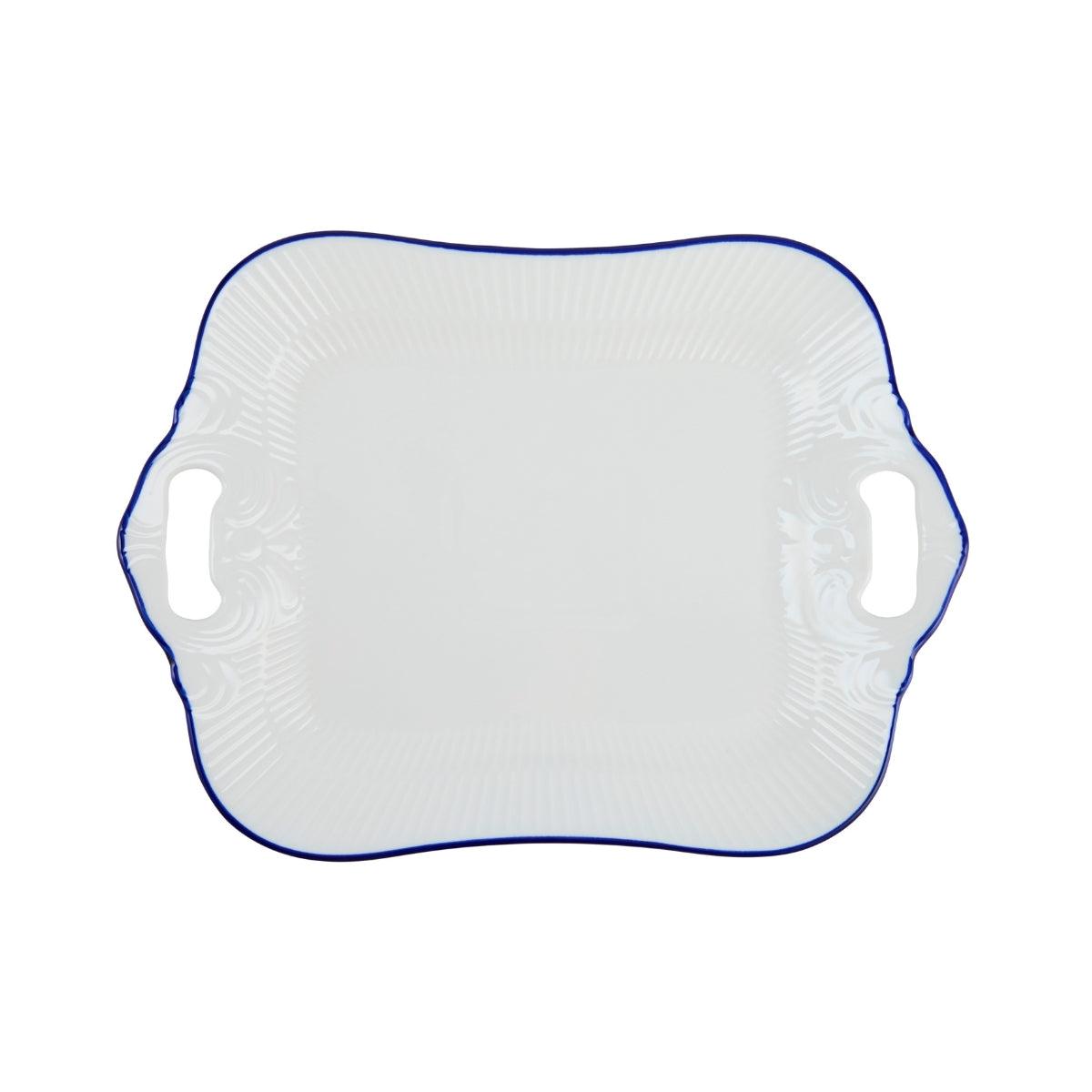 Casa Domani Cafe Blue Handled Rectangular Platter 32x23cm Gift Boxed
