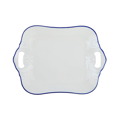 Casa Domani Cafe Blue Handled Rectangular Platter 32x23cm Gift Boxed