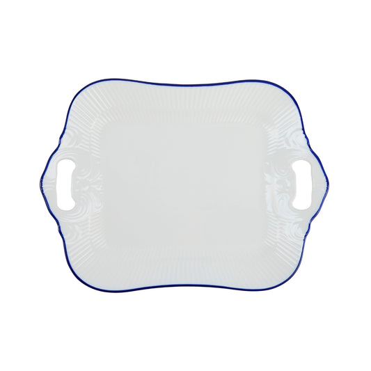 Casa Domani Cafe Blue Handled Rectangular Platter 32x23cm Gift Boxed