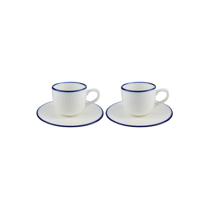 Casa Domani Cafe Blue Demi Cup & Saucer 85ML Set of 2 Gift Boxed