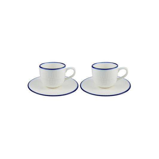 Casa Domani Cafe Blue Demi Cup & Saucer 85ML Set of 2 Gift Boxed