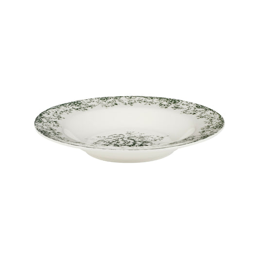 Casa Domani Rosetta Rim Soup Bowl 23x3.5cm Antique Green