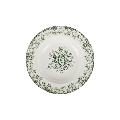 Casa Domani Rosetta Rim Soup Bowl 23x3.5cm Antique Green