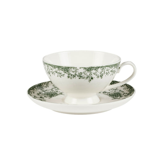 Casa Domani Rosetta Cup And Saucer 200ML Antique Green