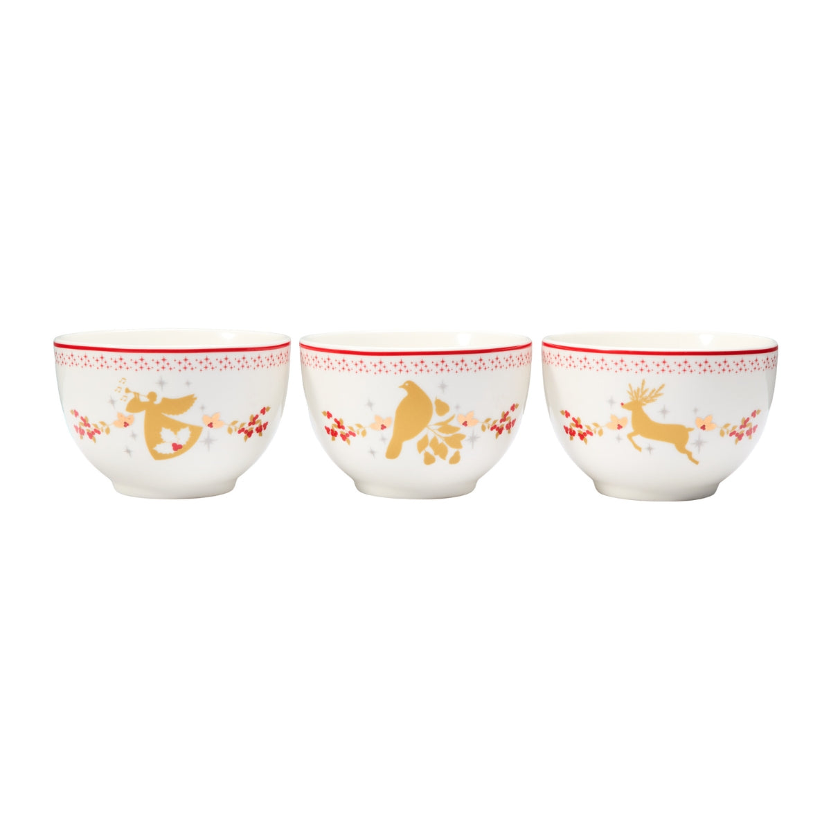 Maxwell & Williams White Christmas 2026 Bowl 10x6cm Set of 3 Gift Boxed