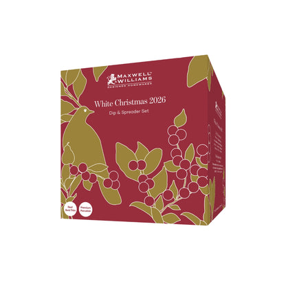 Maxwell & Williams White Christmas 2026 Dip & Spreader Set Gift Boxed