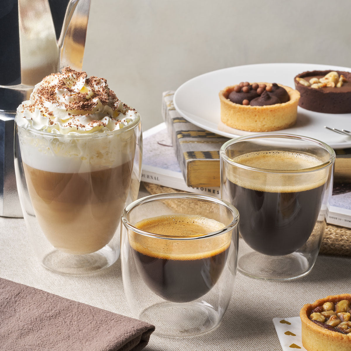 Caffe Twin Wall Glasses Set of 6 - 250ml| Avanti