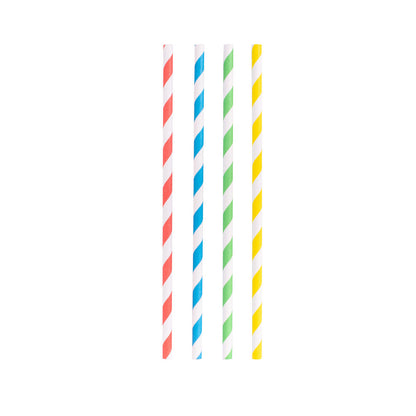 Paper Straws 20cm Rainbow - Set 50