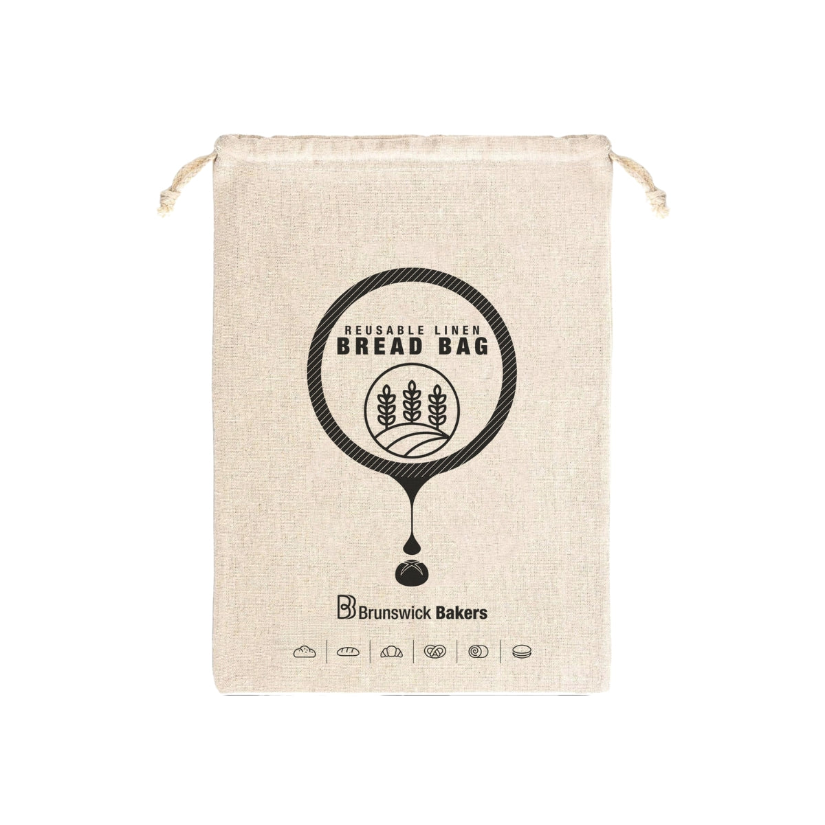 Brunswick Bakers Cotton Bread Bag with Drawstring