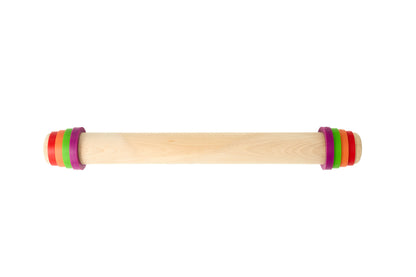 Beechwood Rolling Pin 43cm with Silicone Thickness Guides