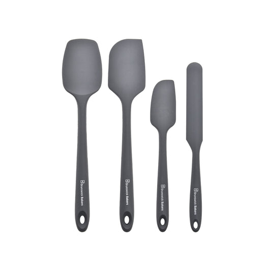 Brunswick Bakers Professional Heat-Resistant Silicone Spatulas Set of 4 - Grey