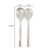 St Clare Nordic 2 Piece Salad & Fork Set Silver Matte Finish