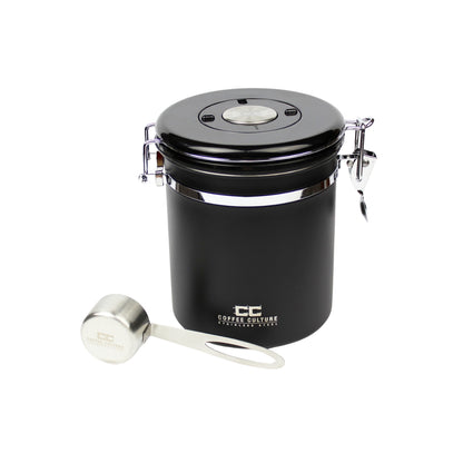 Coffee Culture Matte Black Coffee Canister - Medium