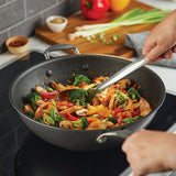 Scratchdefense A1 34cm Open Stirfry With Helper Handle