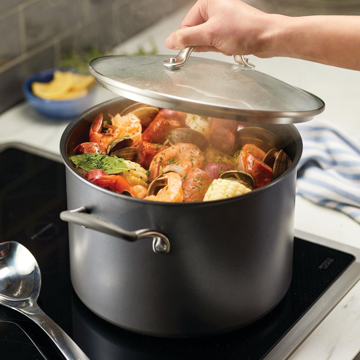 Scratchdefense A1 24cm 7.6L Covered Stockpot featuring Bouillabaisse