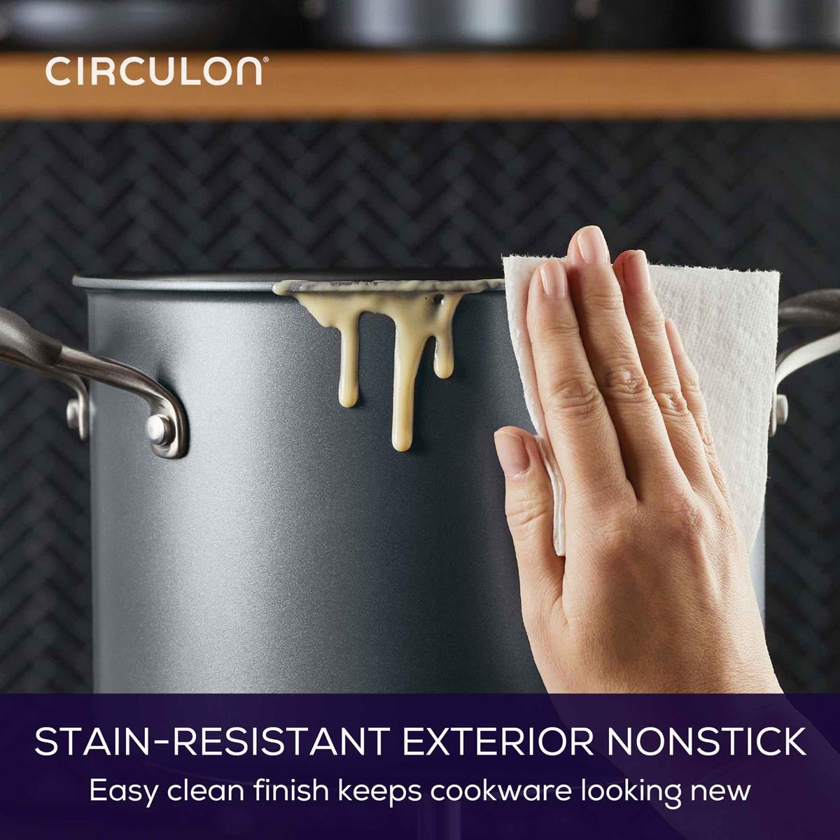 Scratchdefense A1 24cm 7.6L Covered Stockpot featuring stain resistant exterior nonstick 