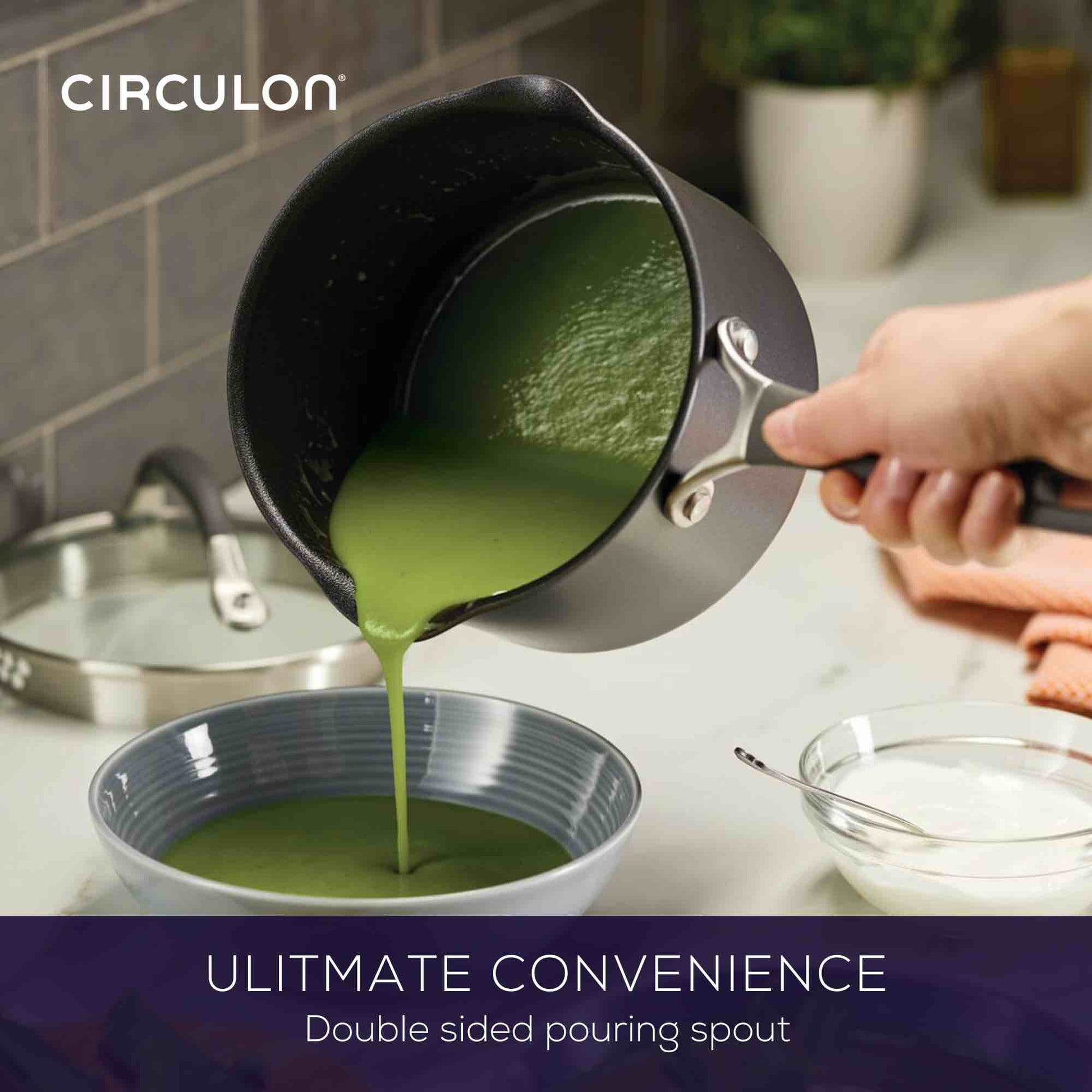 Circulon Scratch Defence A1 14cm0.9L milkpan featuring double sided pouring spout