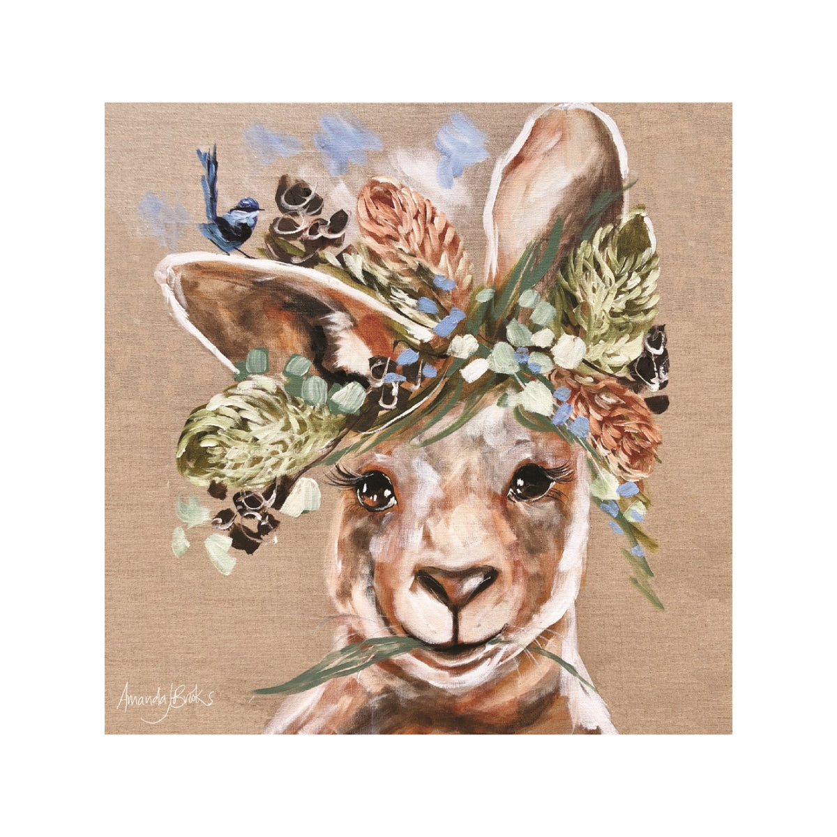 Lilli Rocks Amanda Brooks Kangaroo & Wren Coaster 11x11cm Coaster
