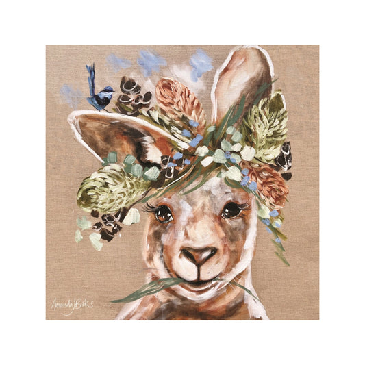 Lilli Rocks Amanda Brooks Kangaroo & Wren Coaster 11x11cm Coaster