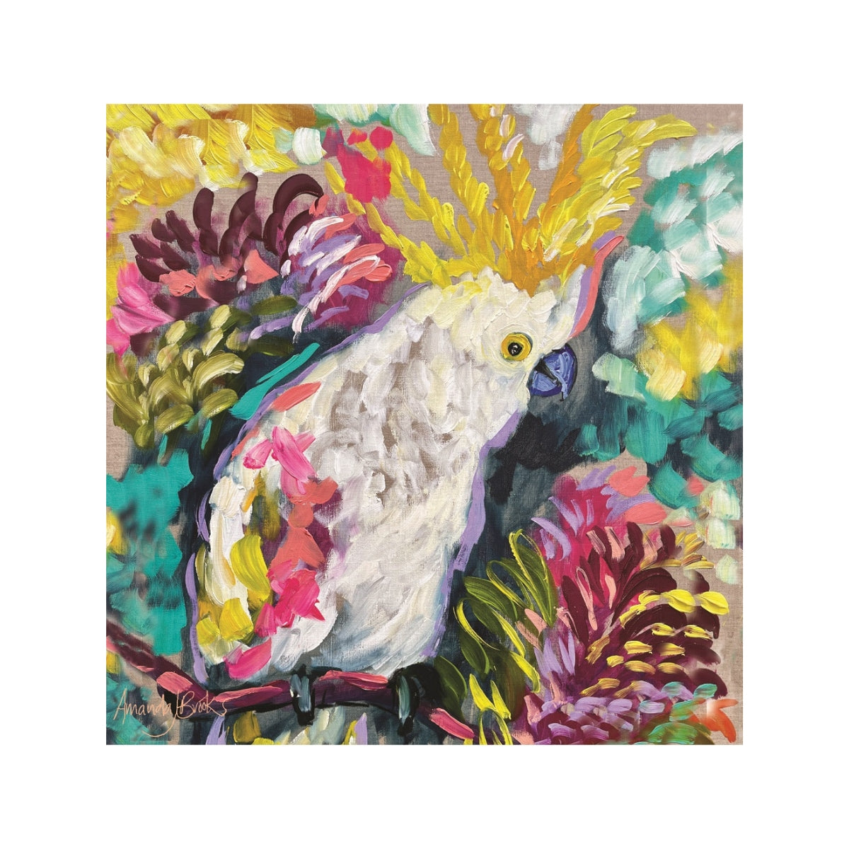 Lilli Rock Amanda Brooks Sulphur Cockatoo Coaster 11x11cm Coaster