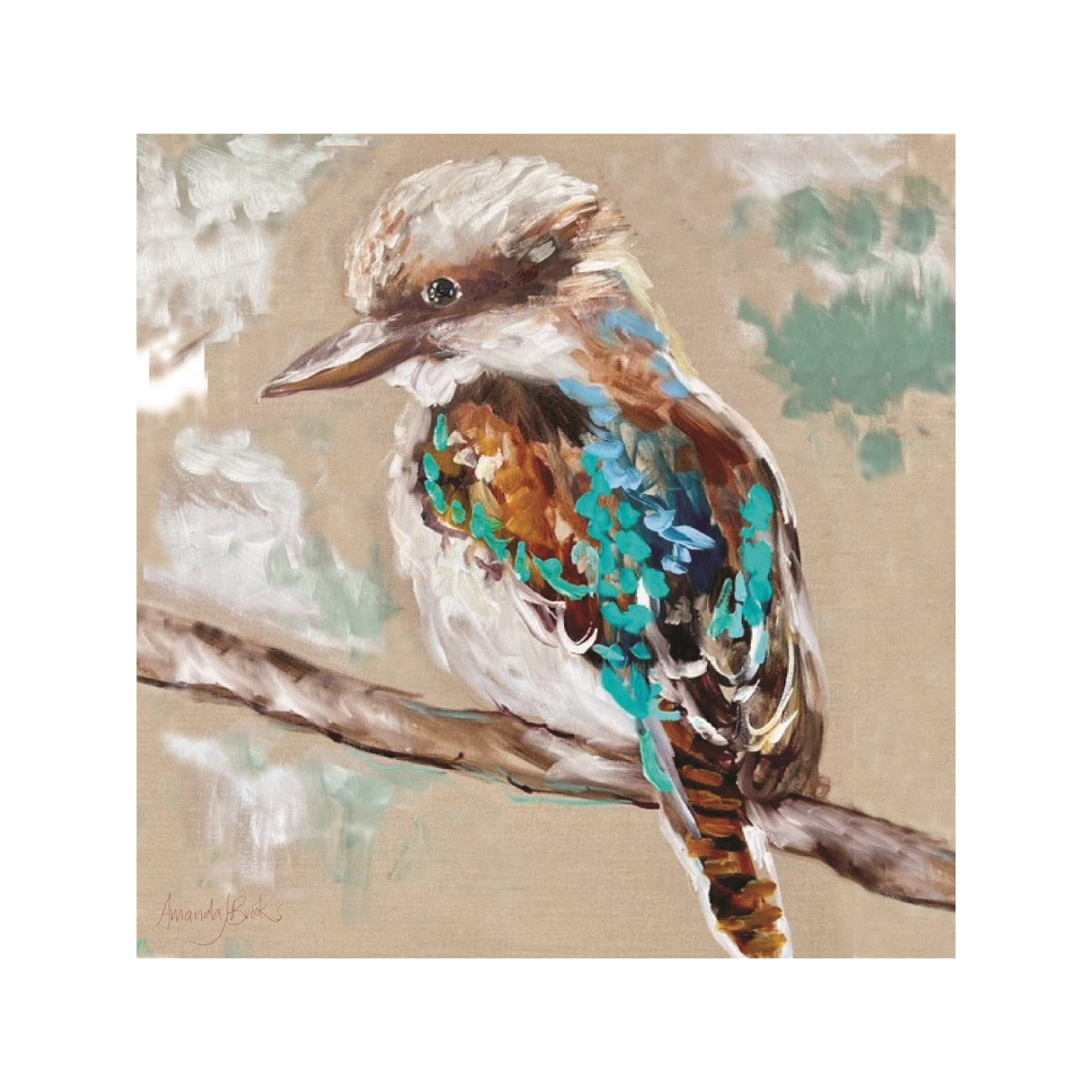 Lilli Rock Amanda Brooks Kookaburra Perched Coaster 11x11cm Coaster