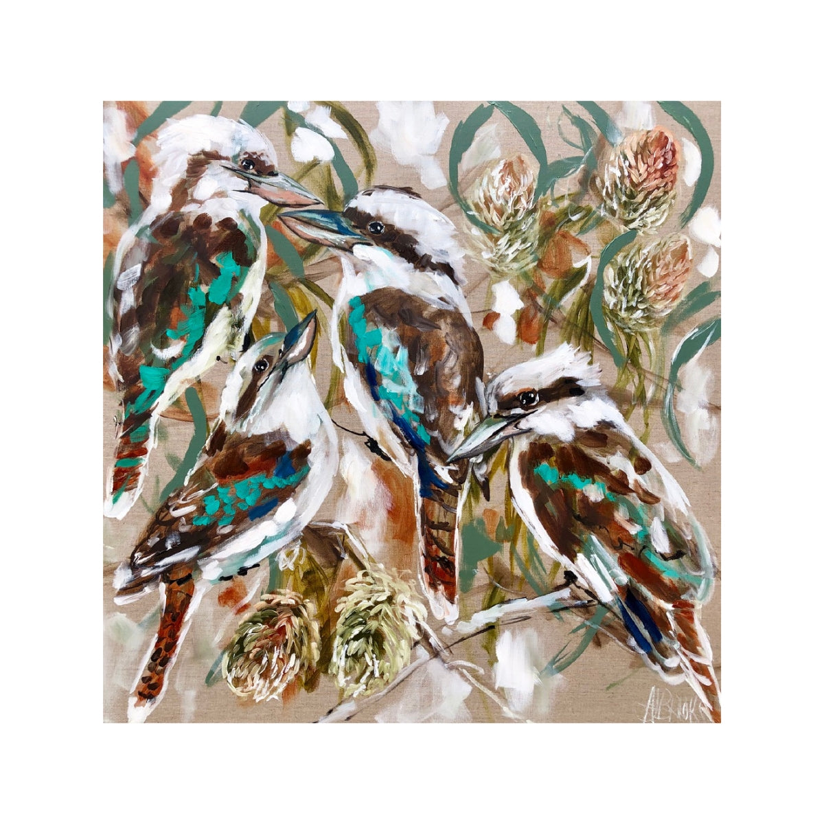 Lilli Rock Amanda Brooks Forest Kookaburra Coaster 11x11cm Coaster