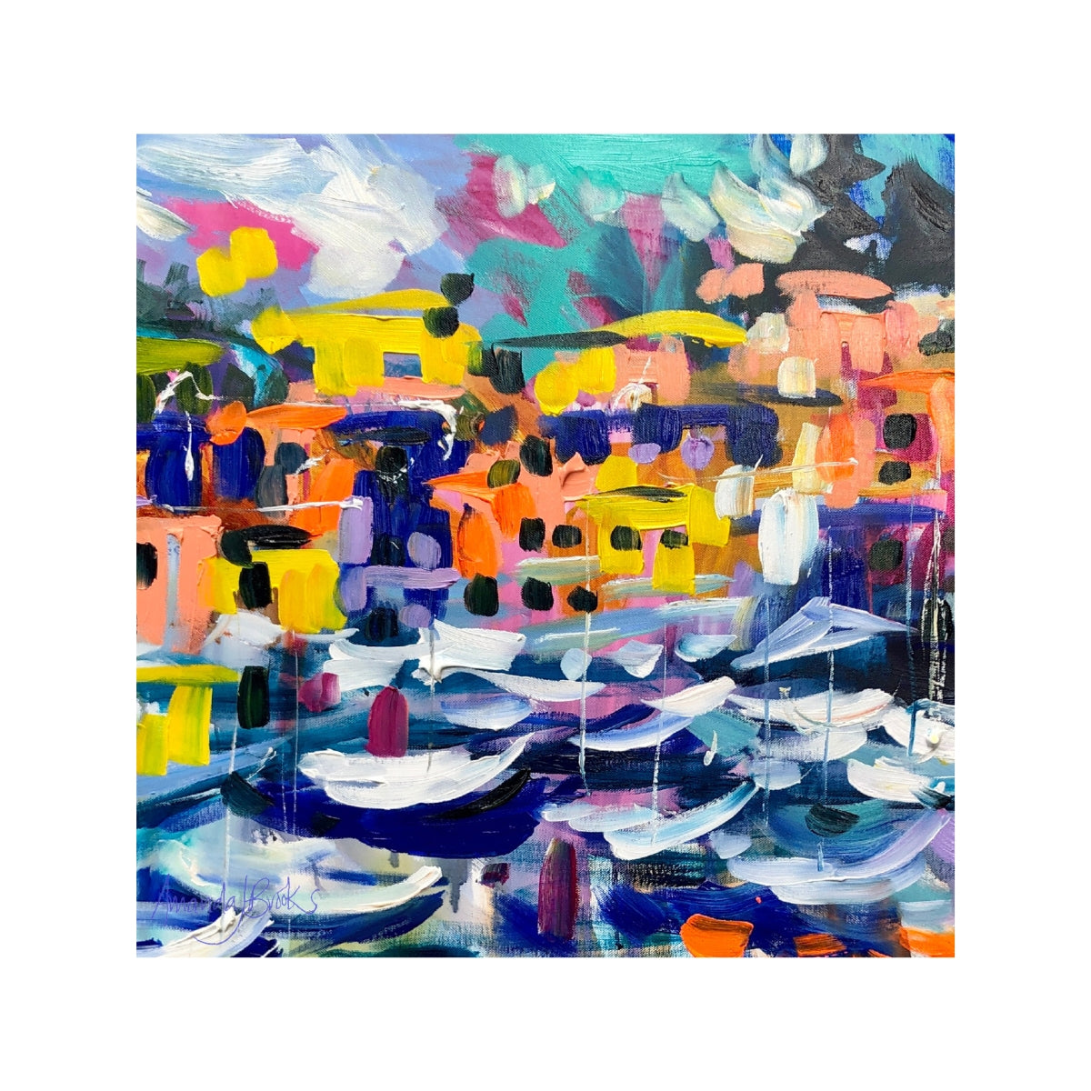 Lilli Rock Amanda Brooks Abstract Portofino Coaster 11x11cm Coaster