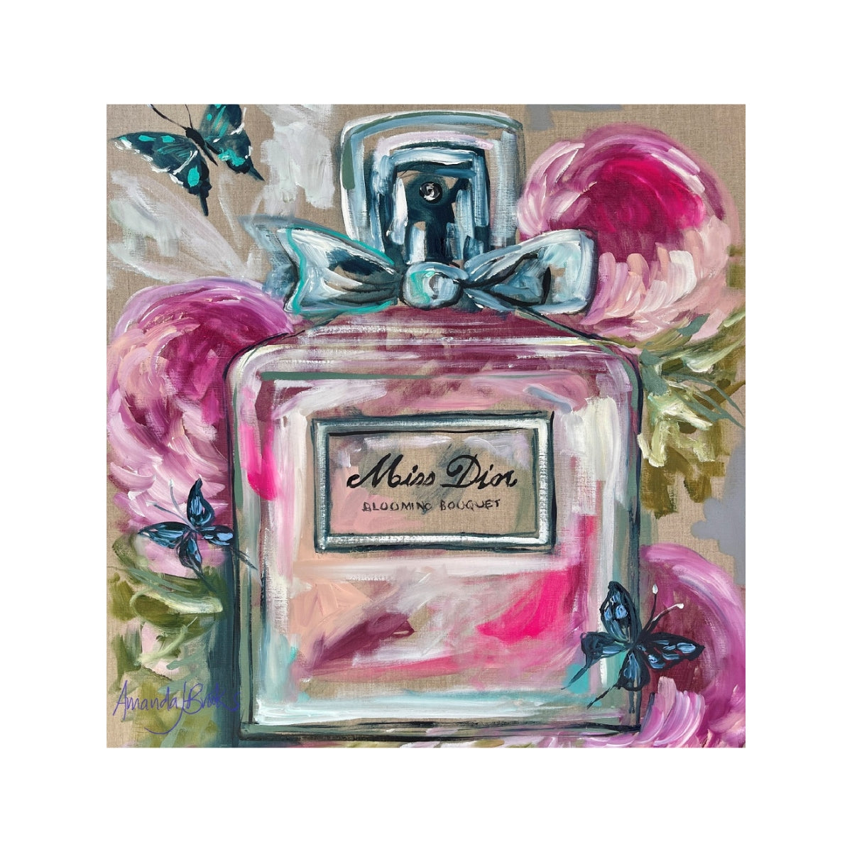 Lilli Rock Amanda Brooks Miss Dior Jute Set 11x11cm Coaster Set