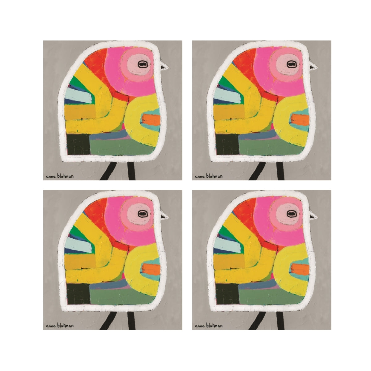 Lilli Rock Dolly Set of 4 coasters tied in Jute 11x11cm Set of 4 Coasters