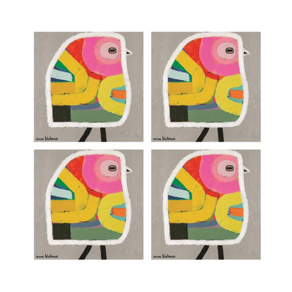 Lilli Rock Dolly Set of 4 coasters tied in Jute 11x11cm Set of 4 Coasters