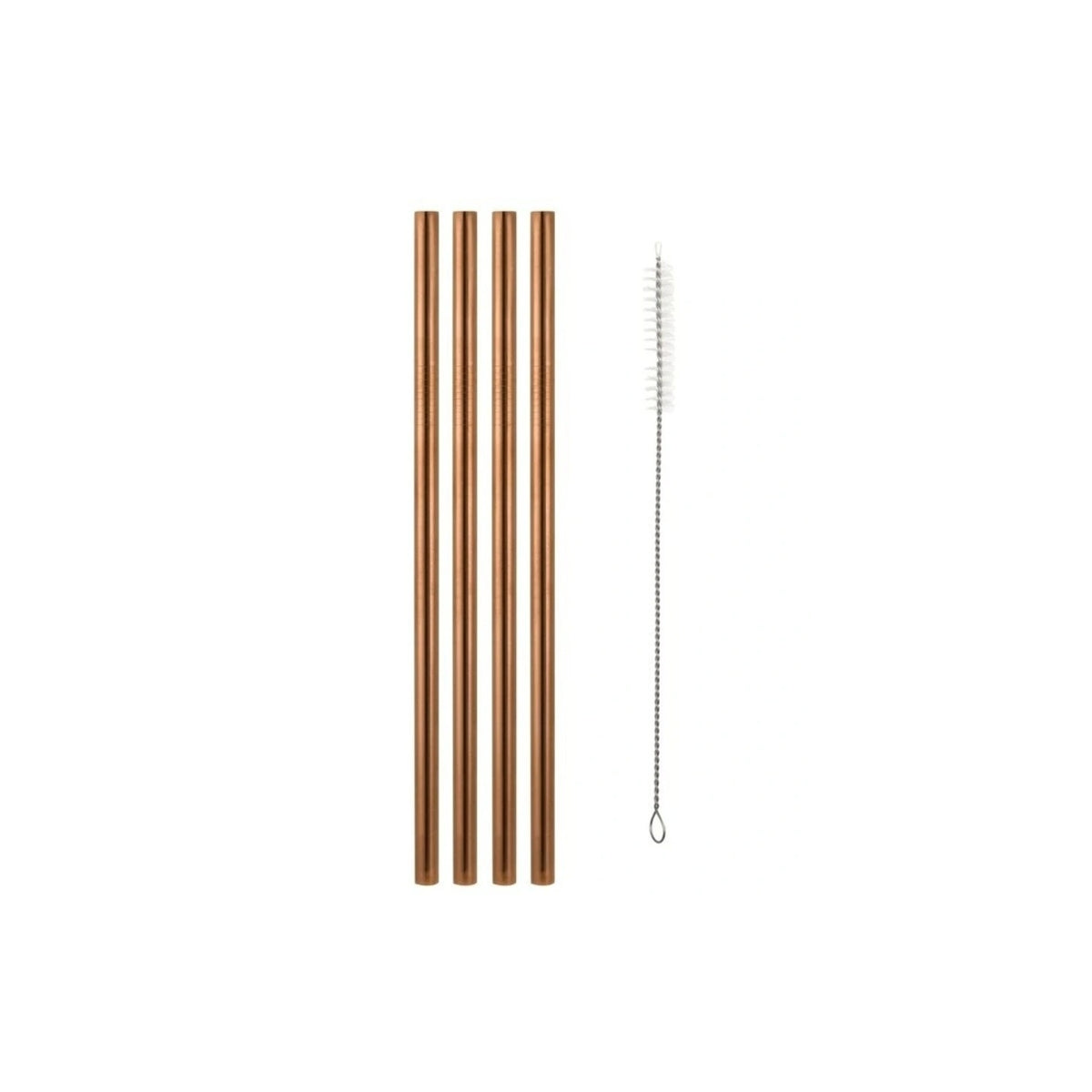 Cocktail & Co Reusable Wide Straw With Brush Set of 4 Rose Gold Gift Boxed