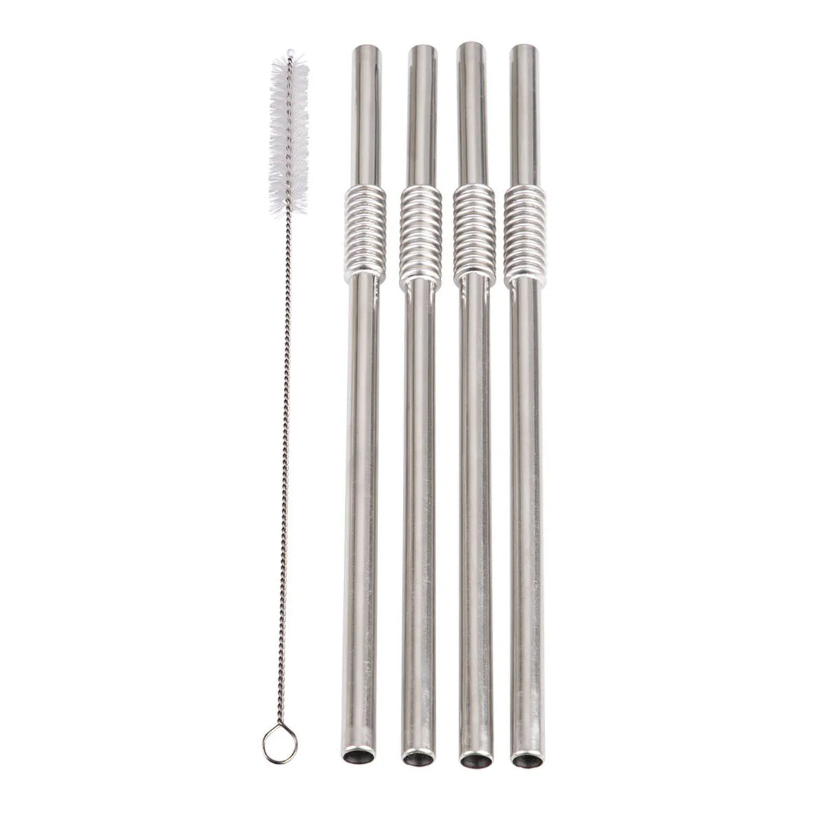 Turtleneck Straw Stainless Steel Flexible Straws Set of 4
