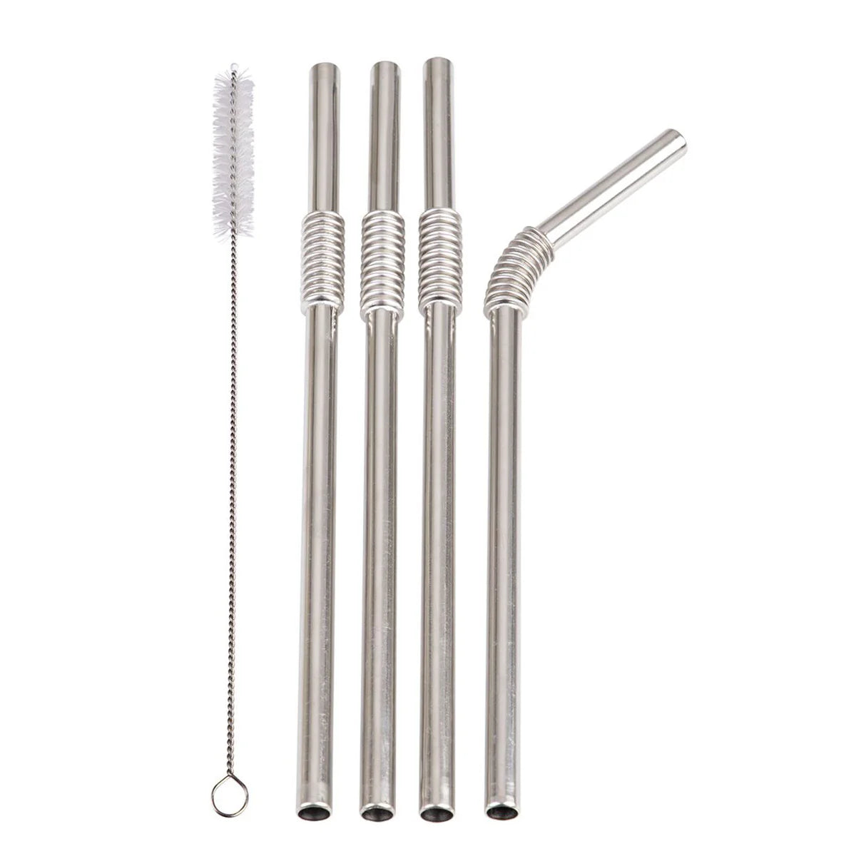 Turtleneck Straw Stainless Steel Flexible Straws Set of 4