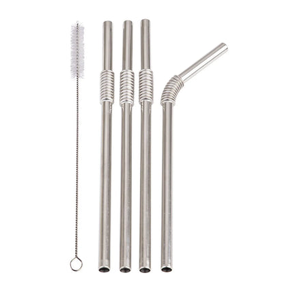 Turtleneck Straw Stainless Steel Flexible Straws Set of 4