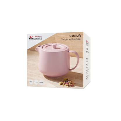 Cafe Life Teapot With Infuser 500ML Rose Gift Boxed