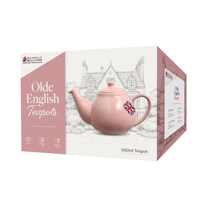 Maxwell & Williams Olde English Teapot 650ML Light Pink Gift Boxed