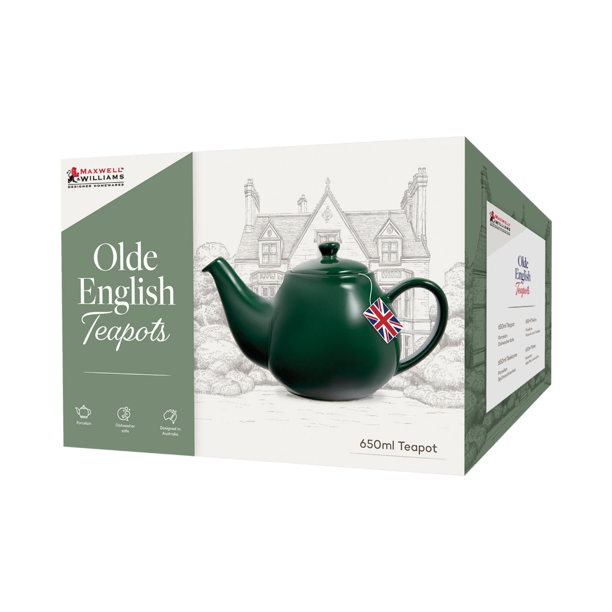 Maxwell & Williams Olde English Teapot 650ML British Green Gift Boxed