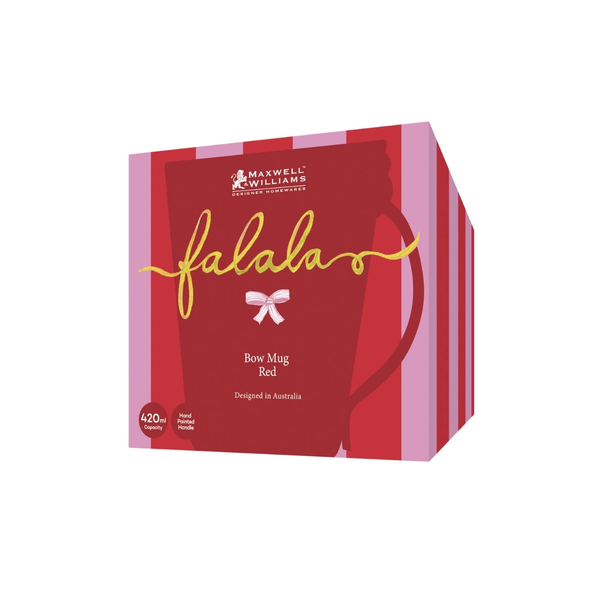 Maxwell & Williams Fa la la Bow Mug 420ML Red Gift Boxed