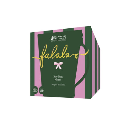 Maxwell & Williams Fa la la Bow Mug 420ML Green Gift Boxed