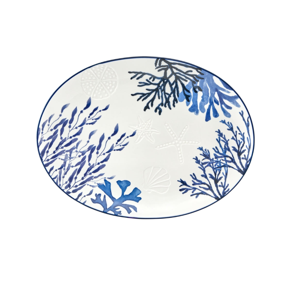 MW Blue Coral Oval Platter 40x30cm Gift Boxed