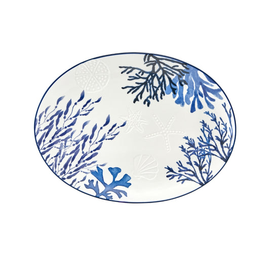 MW Blue Coral Oval Platter 40x30cm Gift Boxed