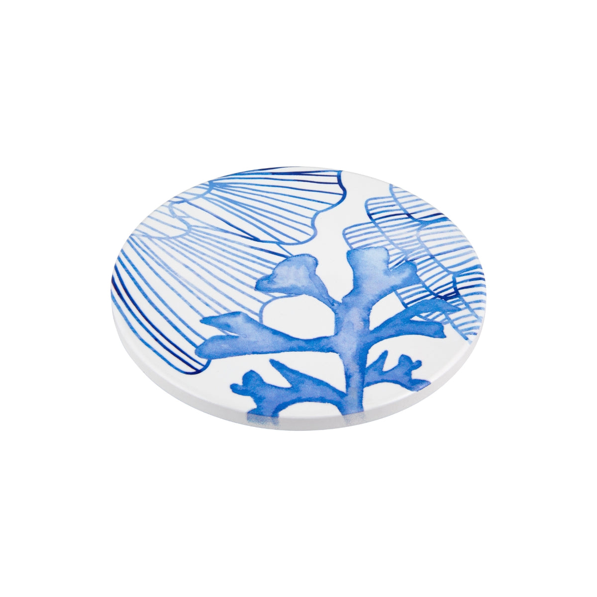 MW Blue Coral Ceramic Round Coaster 10cm Coral Life