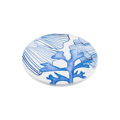 MW Blue Coral Ceramic Round Coaster 10cm Coral Life