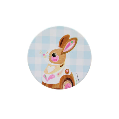 Pete Cromer Barn Friends Ceramic Round Coaster 10cm Blue Bunny