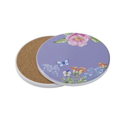 Maxwell & Williams Botanica Ceramic Round Coaster 10cm Purple