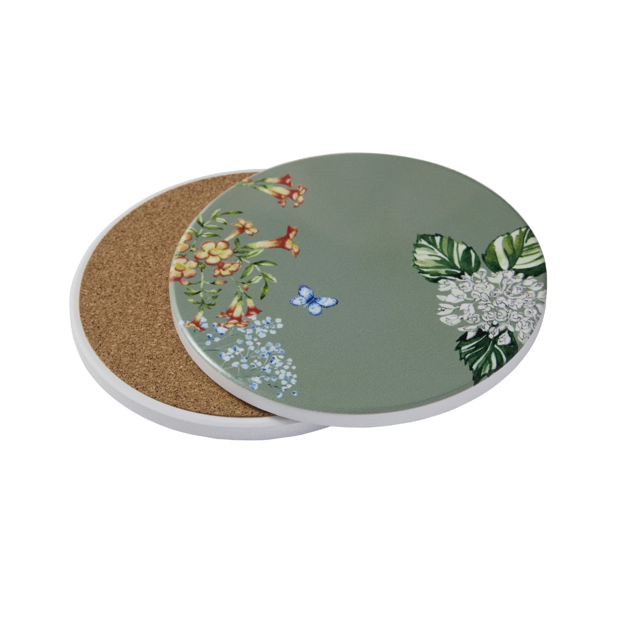 Maxwell & Williams Botanica Ceramic Round Coaster 10cm Sage