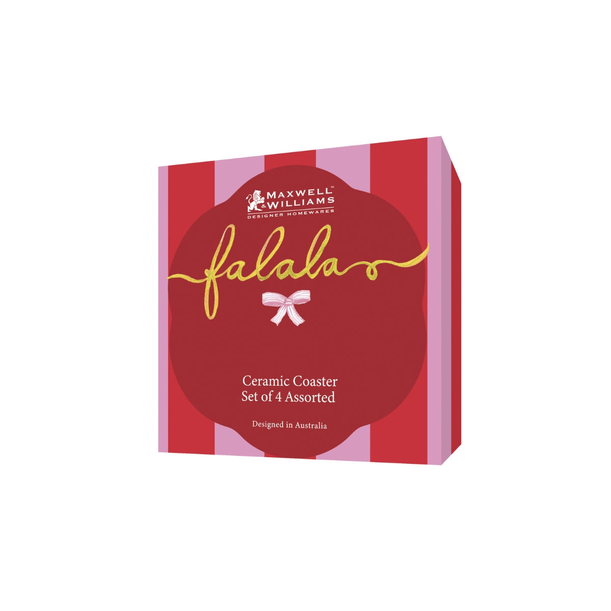 Maxwell & Williams Fa la la Scallop Ceramic Coaster 10.5cm Set of 4 Assorted Gift Boxed