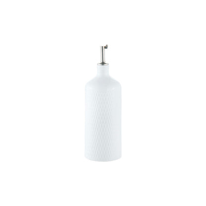 White Basics Diamonds Oil Bottle with Stainless Steel Pourer 500ml | Maxwell & Williams