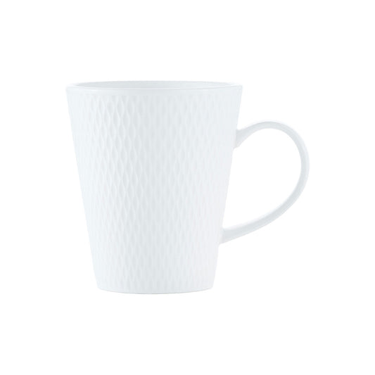 White Basics Diamonds Conical Mug 350ml | Maxwell & Williams